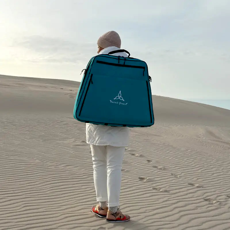 Sacred Forest Crystal Harp premium travel backpack for safe transport of crystal harp instruments