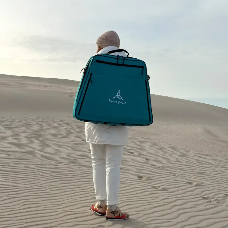 Sacred Forest Crystal Harp premium travel backpack for safe transport of crystal harp instruments