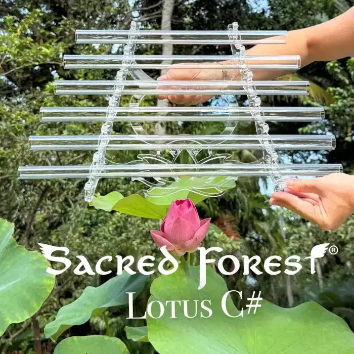 Travel Crystal Harp Lotus - portable 6-note quartz instrument for sound healers